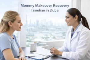 Consultation for mommy makeover surgery and recovery planning in Dubai